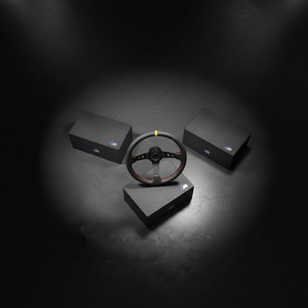 Volant drift en ALCANTARA universel + repère central jaune