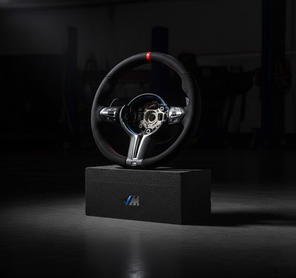 M3-Volant pour BMW cuir et alcantara + repère central rouge